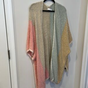 House of Harlow 1960 Fuzzy Knit Rainbow Open Cardigan NWOT OS